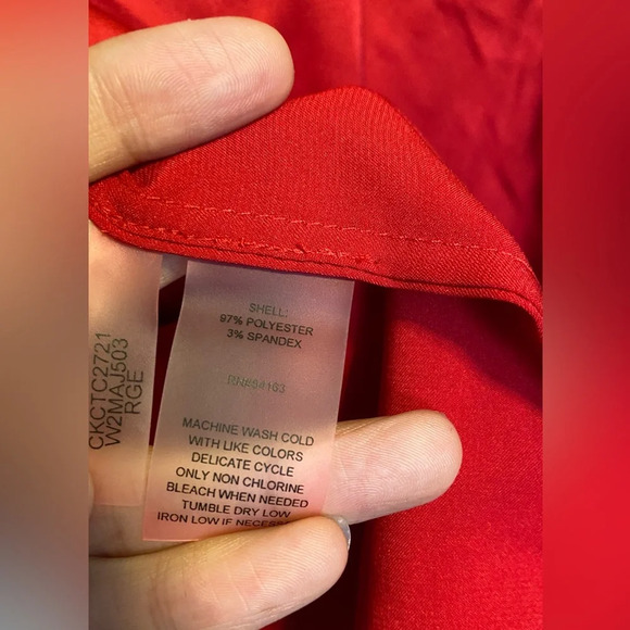 NWT Calvin Klein Red Roll Up Sleeve Top Size 2X - Picture 6 of 6